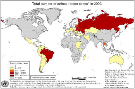 pays non indemnes de la rage